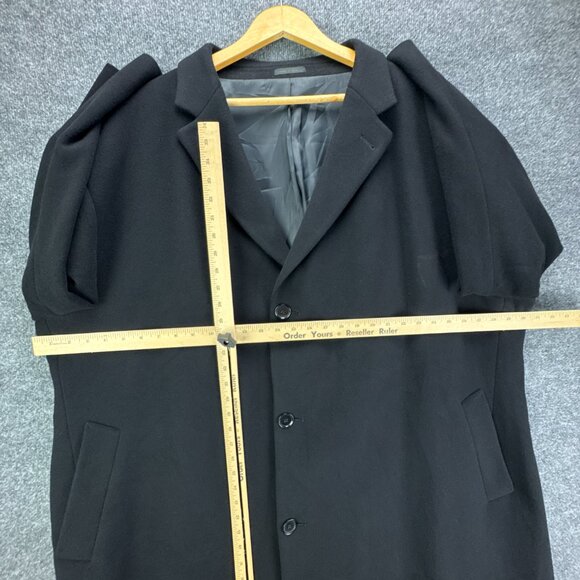 Calvin Klein Overcoat Mens 58R Black Wool Cashmere Blend Classic 3 Button - Picture 11 of 16